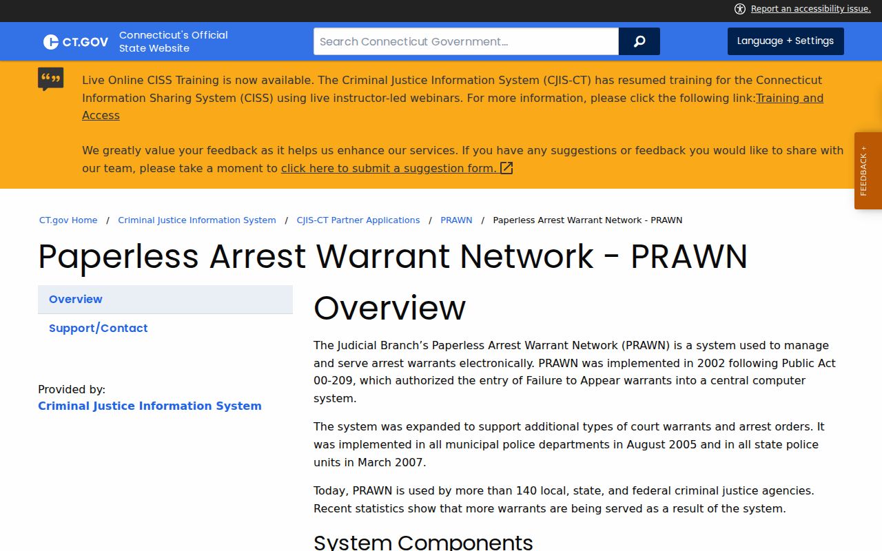 New London County most wanted PRAWN program page
