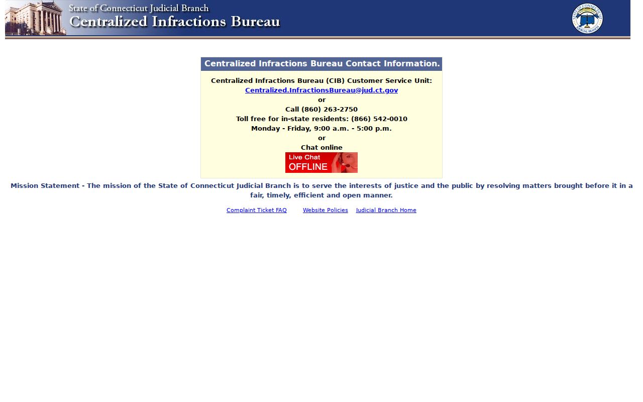 New London County traffic warrant CIB contact help