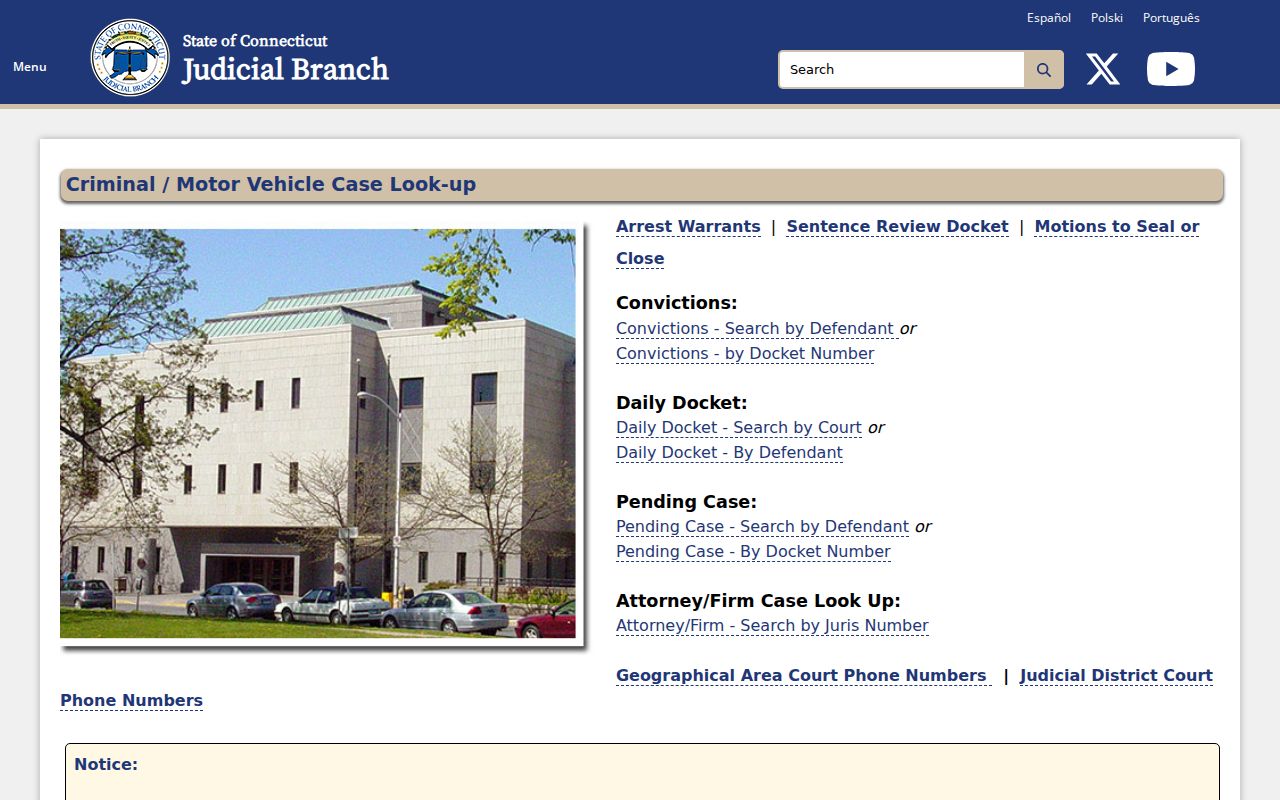 New London County traffic warrant criminal motor vehicle lookup